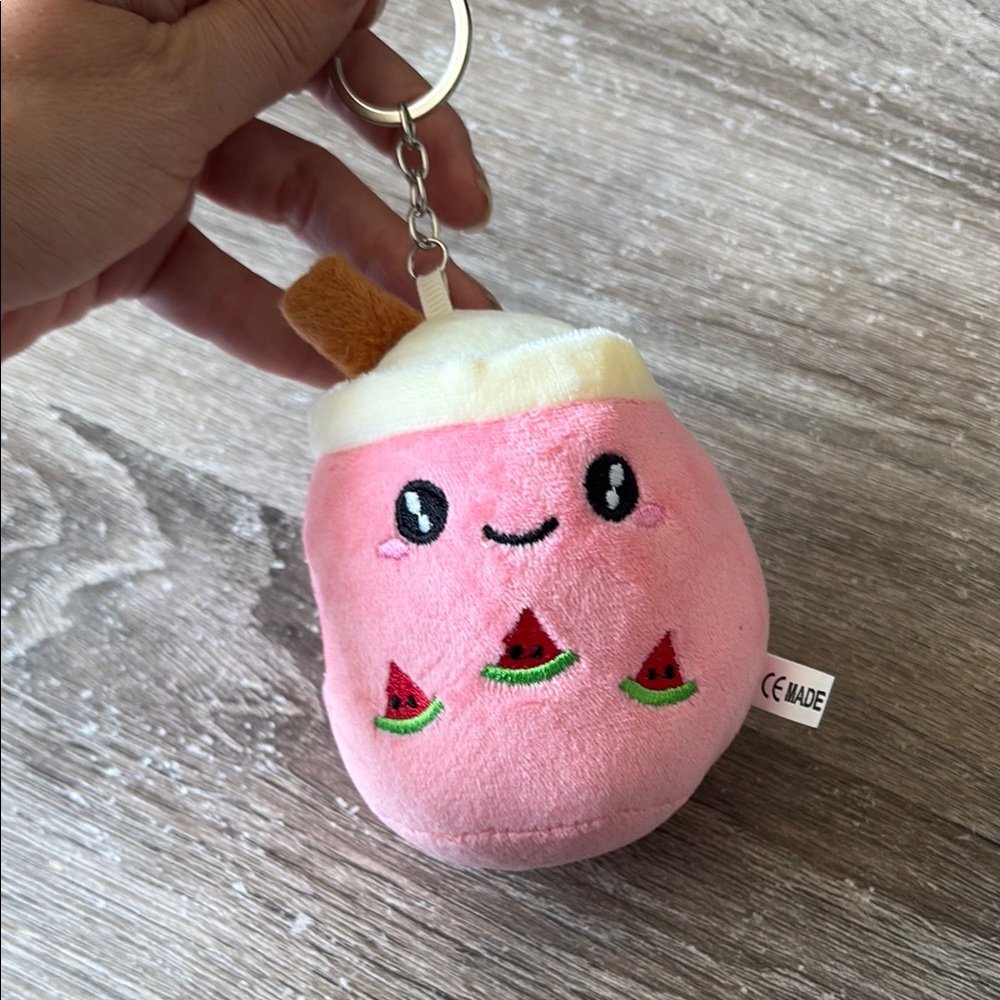 Pink and White Watermelon 🍉 Boba Tea Bag Charm